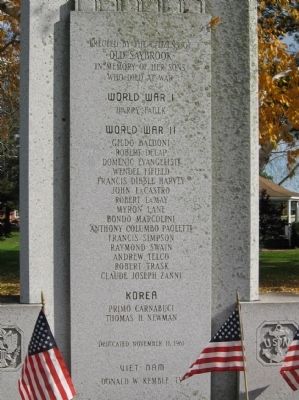 Old Saybrook Veterans Memorial Marker. Click for full size. Old Saybrook Veterans Memorial Marker image. Click for full size.