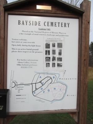 Bayside Cemetery Marker. Click for full size. Bayside Cemetery Marker image. Click for full size.