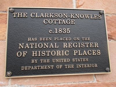 The Clarkson-Knowles Cottage Marker image. Click for full size.
