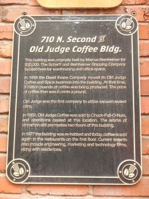 Old Judge Coffee Bldg. Marker image. Click for full size.