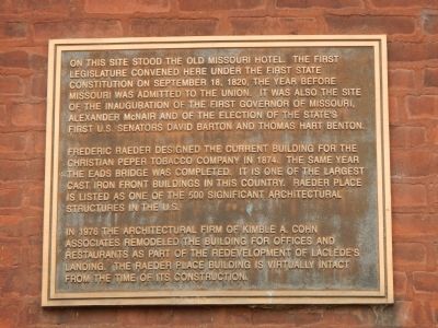 Old Missouri Hotel Marker image. Click for full size.