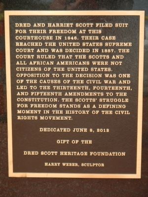 Dred and Harriet Scott Marker. Click for full size. Dred and Harriet Scott Marker image. Click for full size.