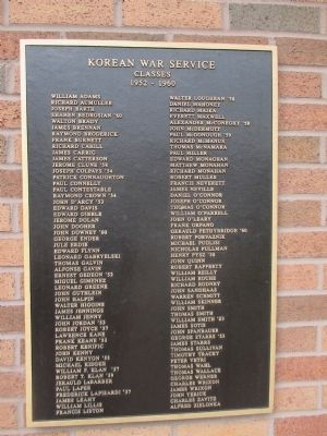 Korean War Service Classes 1952 - 1960. Click for full size. Korean War Service Classes 1952 - 1960 image. Click for full size.