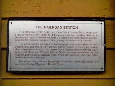 North Conway Railroad Station Marker. Click for full size. North Conway Railroad Station Marker image. Click for full size.