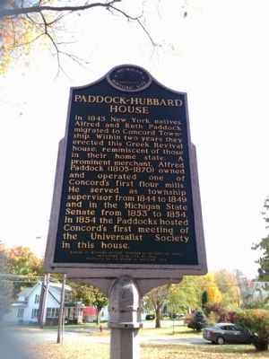 Paddock-Hubbard House Marker - Side 1 image. Click for full size.