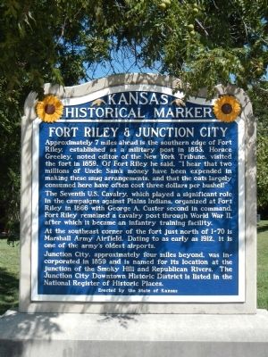 Fort Riley & Junction City Marker image. Click for full size.