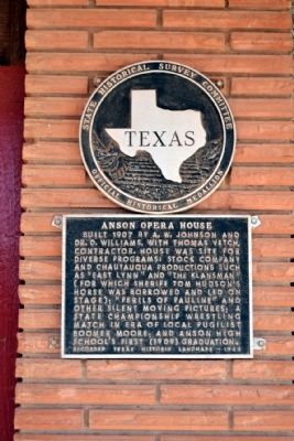Anson Opera House Marker image. Click for full size.