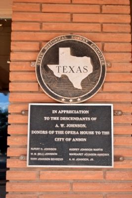 Accompanying Medallion and Tablet to Anson Opera House Marker image. Click for full size.