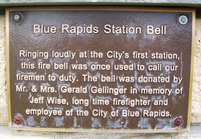 Blue Rapids Station Bell Marker