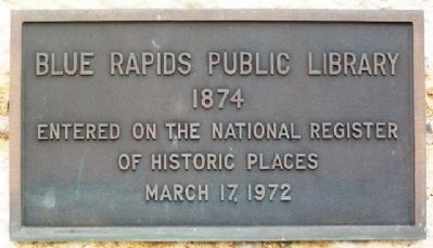 Blue Rapids Public Library NRHP Marker image. Click for full size.