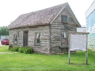 Historic Holm Cabin and Marker image. Click for full size.
