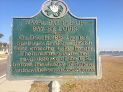 Naval Battle of Bay St. Louis Marker. Click for full size. Naval Battle of Bay St. Louis Marker image. Click for full size.