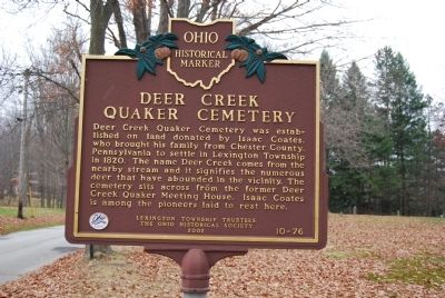 Deer Creek Quaker Cemetery Marker. Click for full size. Deer Creek Quaker Cemetery Marker image. Click for full size.