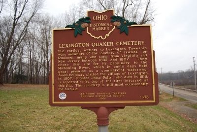 Lexington Quaker Cemetery Marker. Click for full size. Lexington Quaker Cemetery Marker image. Click for full size.