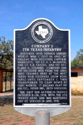 Company I 7th Texas Infantry Marker image. Click for full size.