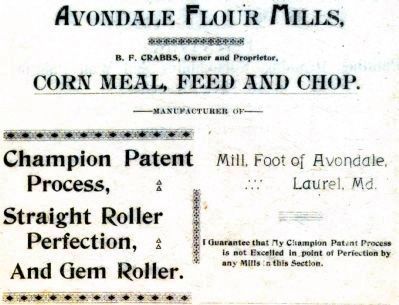 Avondale Mill Advertisement image. Click for full size.
