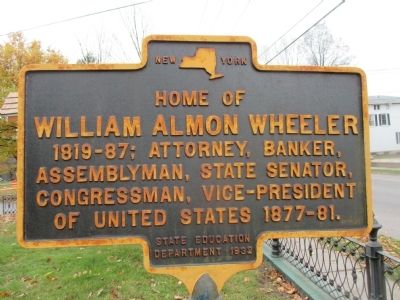 Home of William Almon Wheeler Marker image. Click for full size.