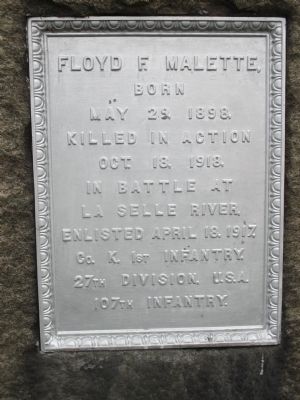 Floyd F. Malette WWI Memorial. Click for full size. Floyd F. Malette WWI Memorial image. Click for full size.