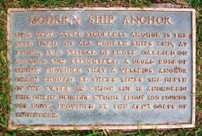 Modern Ship Anchor Marker. Click for full size. Modern Ship Anchor Marker image. Click for full size.