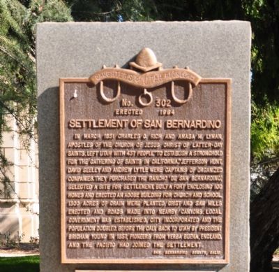 Settlement of San Bernardino Marker image. Click for full size.