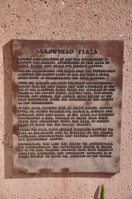 Arrowhead Plaza Marker. Click for full size. Arrowhead Plaza Marker image. Click for full size.