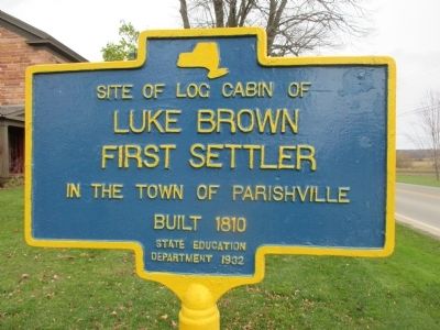 Site of Log Cabin of Luke Brown Marker image. Click for full size.
