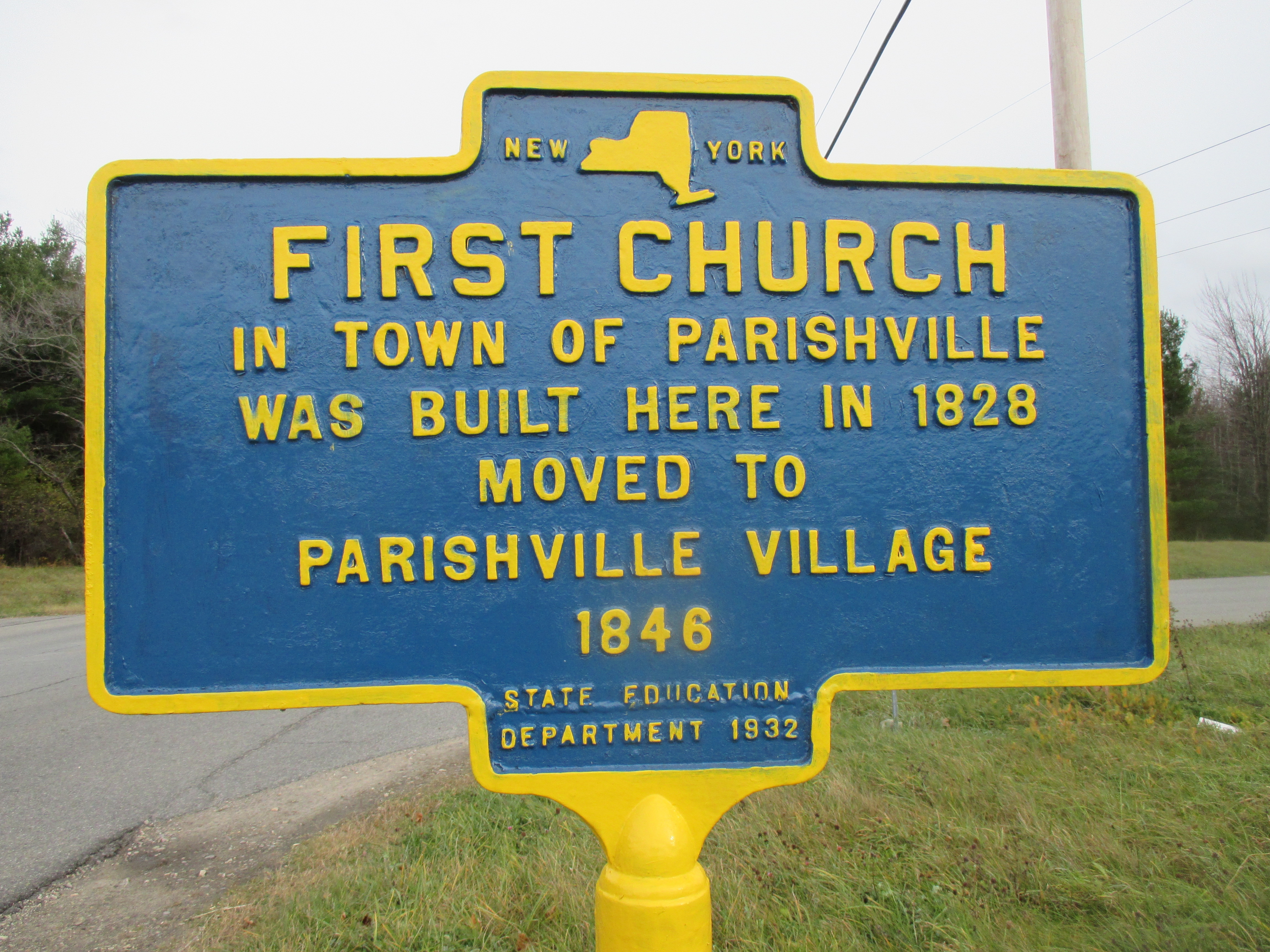First Church in the Town of Parishville Marker