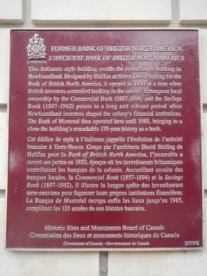 Former Bank of British North America Marker image. Click for full size.