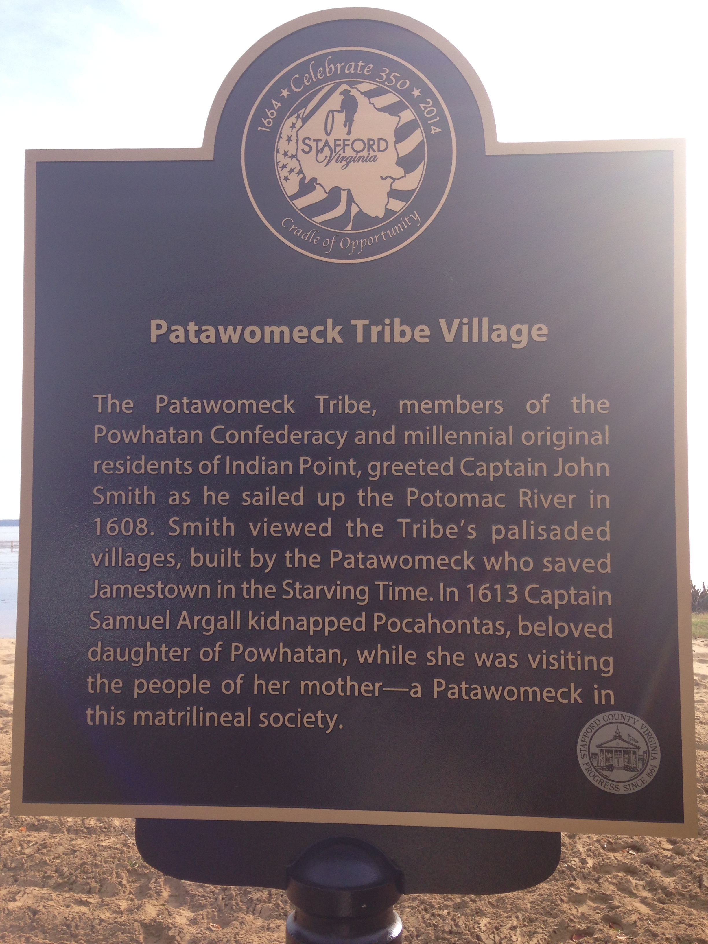 Patawomeck Tribe Village Marker