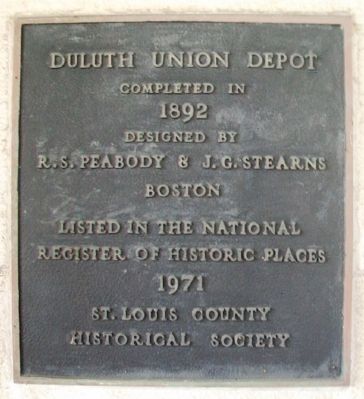 Duluth Union Depot Marker image. Click for full size.