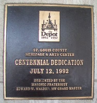 Duluth Union Depot Centennial Marker image. Click for full size.