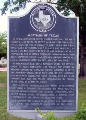 Alsatians of Texas Marker. Click for full size. Alsatians of Texas Marker image. Click for full size.