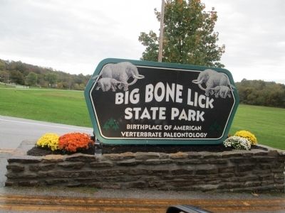 Big Bone Lick State Park Entrance Sign image. Click for full size.