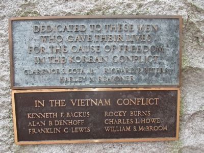 Plaques on Back of Stone - Korea & Vietnam image. Click for full size.