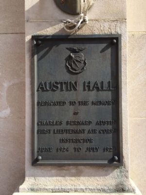 Austin Hall Commemoration Plaque. Click for full size. Austin Hall Commemoration Plaque image. Click for full size.