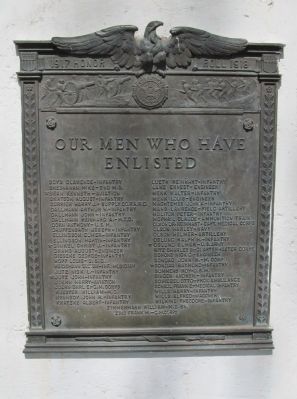 World War I Plaque. Click for full size. World War I Plaque image. Click for full size.