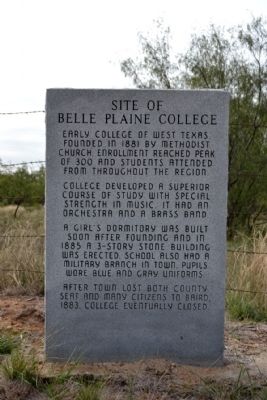 Site of Belle Plaine College Marker image. Click for full size.