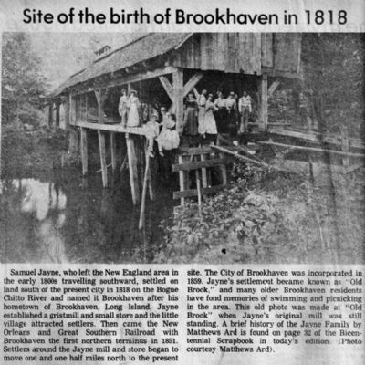 Site of the Birth of Brookhaven in 1818 image. Click for full size.