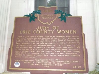 Jury of Erie County Women Marker. Click for full size. Jury of Erie County Women Marker image. Click for full size.