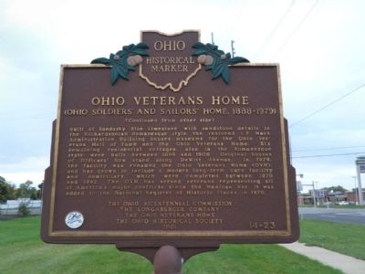 Ohio Veterans Home Marker image. Click for full size.
