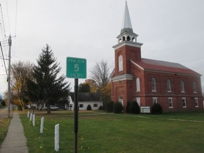 Union Church Marker - Southward on Church St. Click for full size. Union Church Marker - Southward on Church St image. Click for full size.