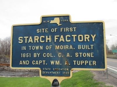 Site of First Starch Factory Marker image. Click for full size.