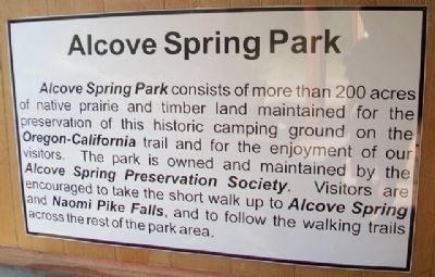 Alcove Spring Park Marker. Click for full size. Alcove Spring Park Marker image. Click for full size.