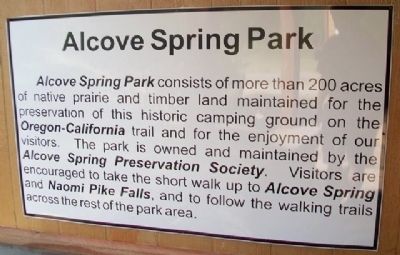 Alcove Spring Park Marker image. Click for full size.