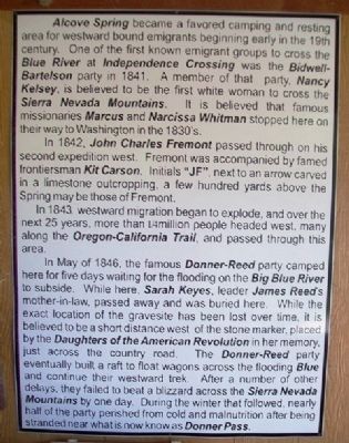 Alcove Spring Park Marker. Click for full size. Alcove Spring Park Marker image. Click for full size.
