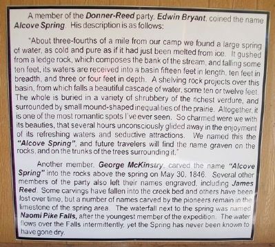 Alcove Spring Park Marker. Click for full size. Alcove Spring Park Marker image. Click for full size.