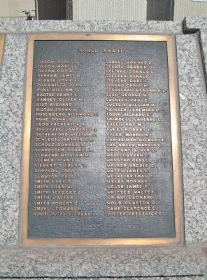 World War II Plaque. Click for full size. World War II Plaque image. Click for full size.