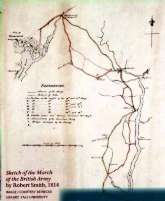 Sketch of the March of the British Army<BR by Robert Smith, 1814 image. Click for full size.