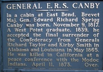 General E.R.S. Canby Marker side image. Click for full size.