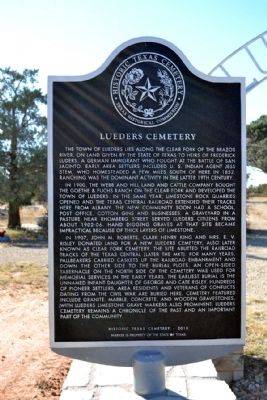 Lueders Cemetery Marker image. Click for full size.